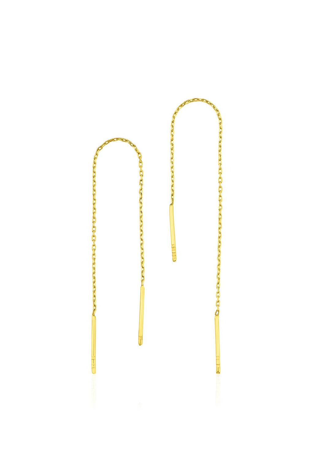 14ct Gold Dangle Chain Earrings