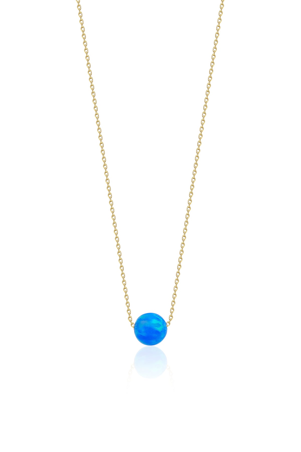 14ct Gold Dark Blue Opal Necklace