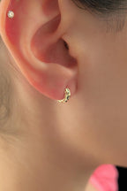 14ct Gold Diamond Cut Huggie Earrings 1