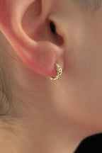 14ct Gold Diamond Cut Huggie Earrings 2