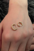 14ct Gold Diamond Cut Huggie Earrings 2