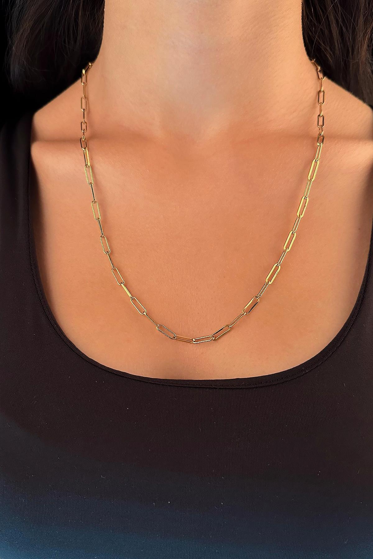 14K Gold Diamond Cut Paperclip Chain  0.149 inch