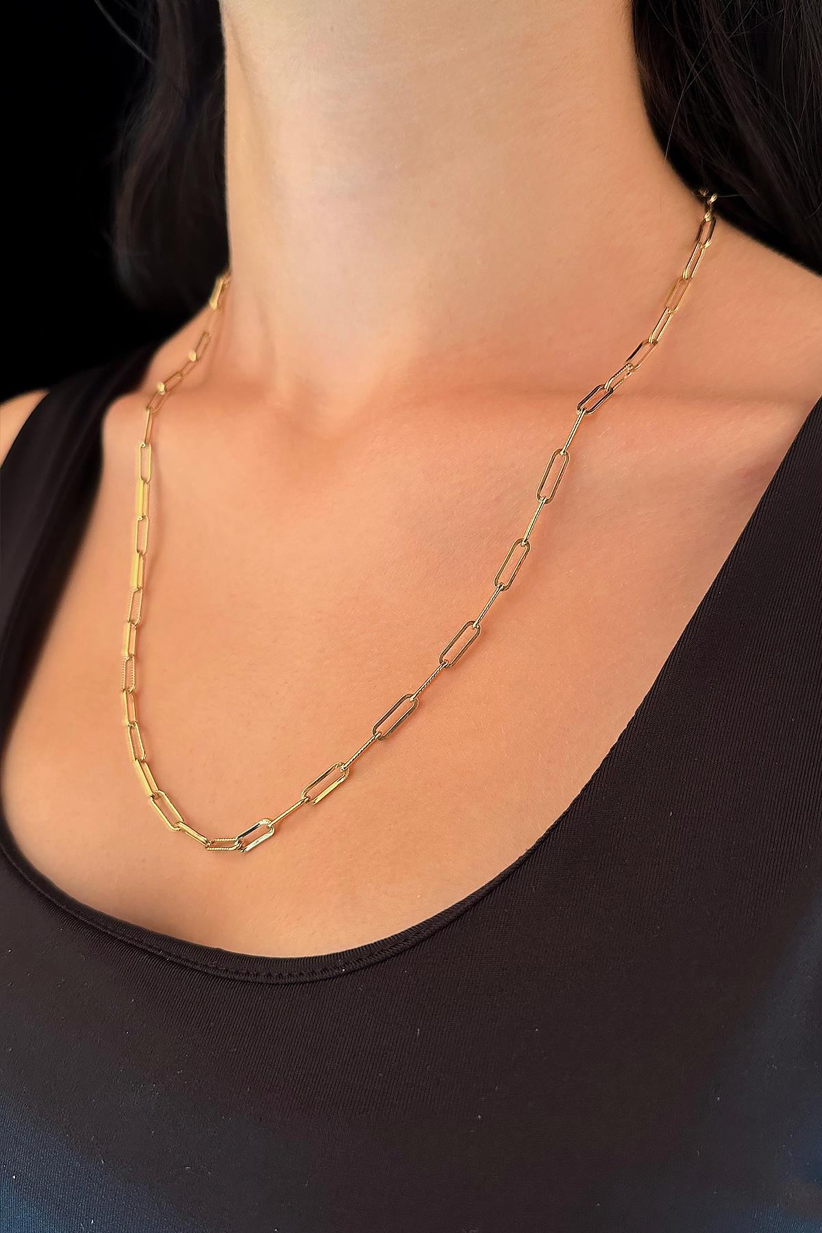 14ct Gold Diamond Cut Paperclip Chain  0.149 inch