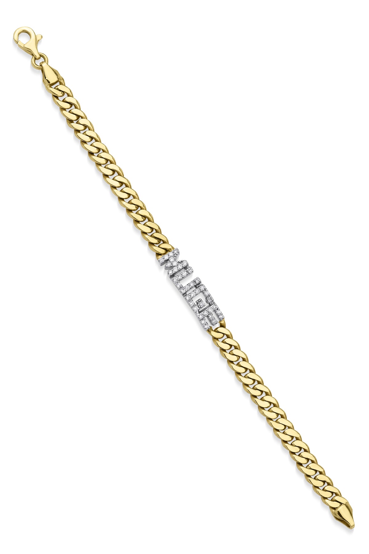 14K Gold Diamond  Personalized Name Bracelet