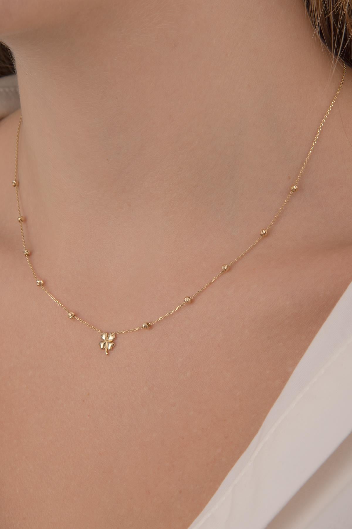 14ct Gold Dorica Clover Necklace