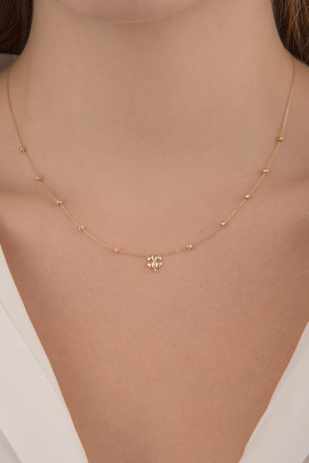14ct Gold Dorica Clover Necklace