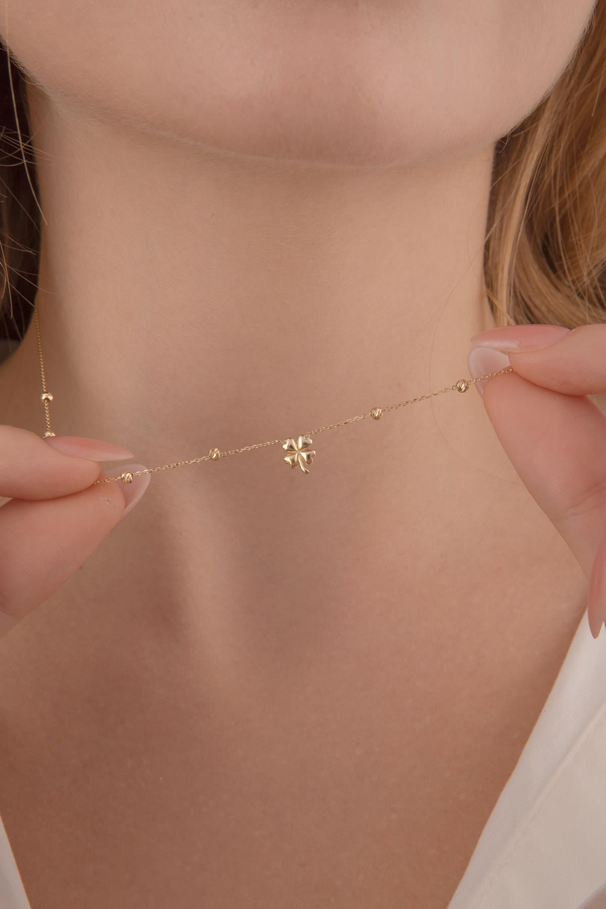 14ct Gold Dorica Clover Necklace