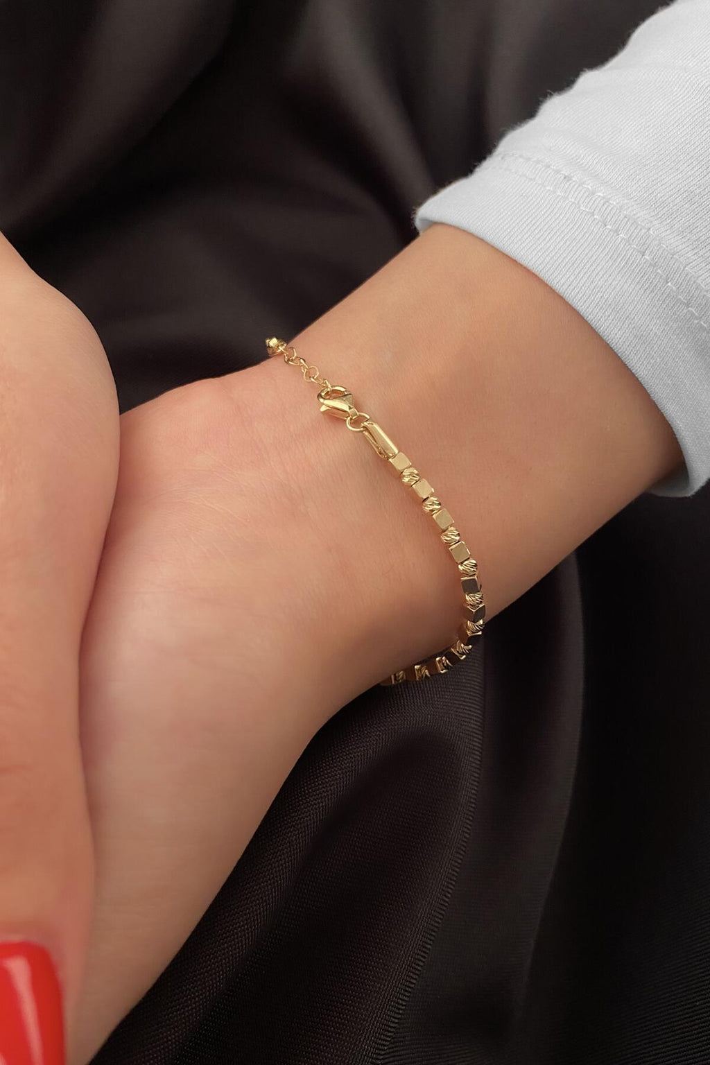 14ct Gold Dorica & Cube Bracelet
