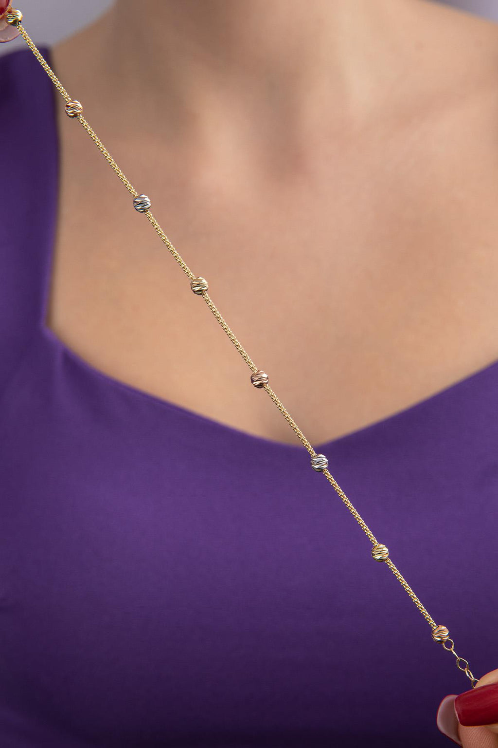 14ct Gold Dorica Popcorn Bracelet