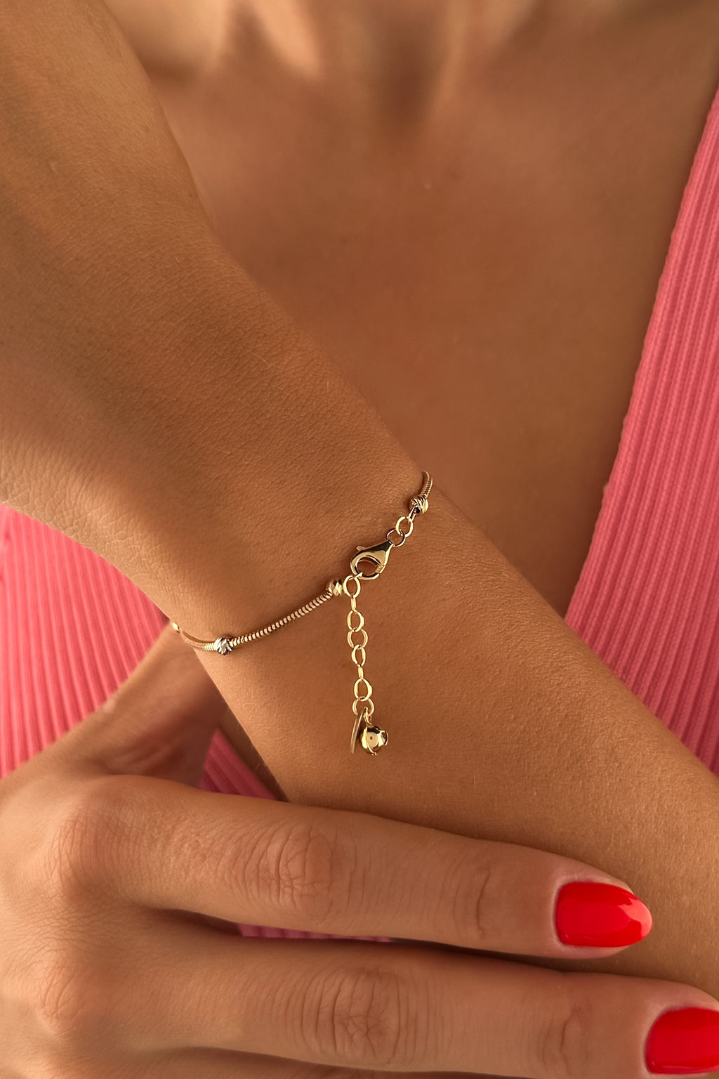 14ct Gold Dorica Sparkling Chain Bracelet