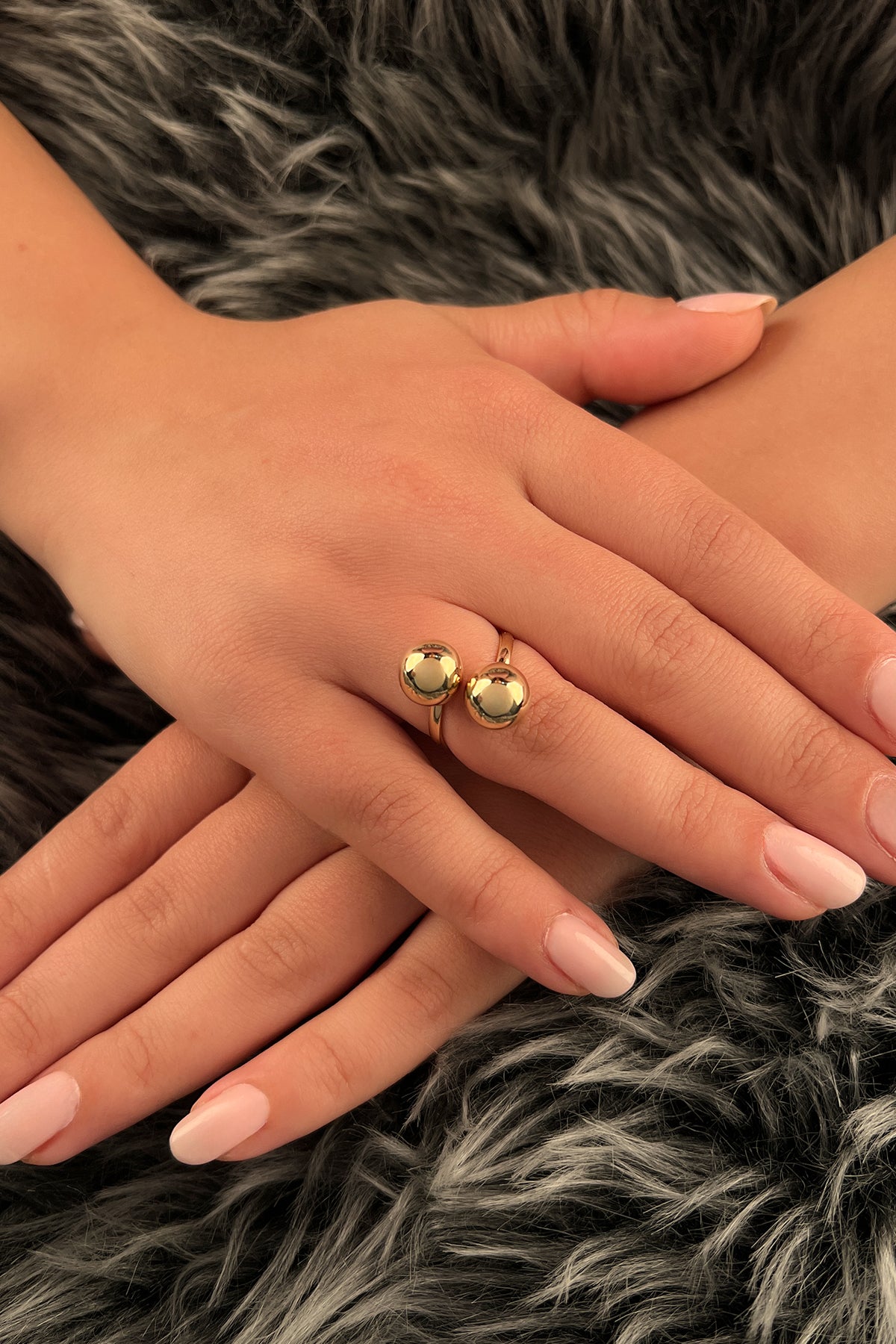 14ct Gold Double Euro Ball Ring
