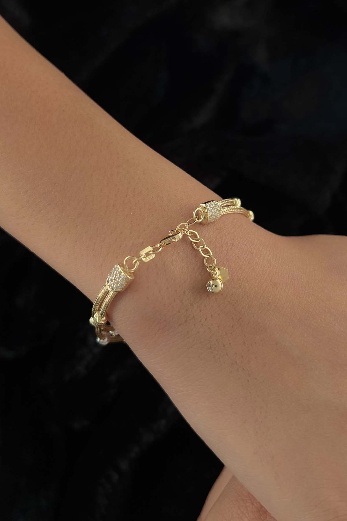 14K Gold Double Row Dorica Bracelet