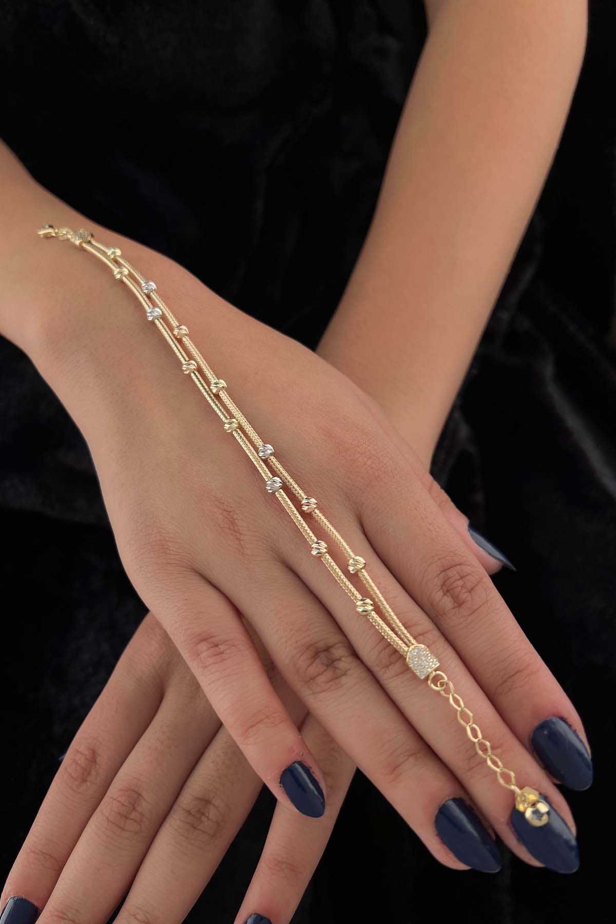 14K Gold Double Row Dorica Bracelet