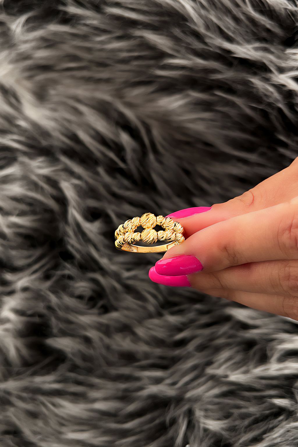 14ct Gold Double Row Dorica Ring