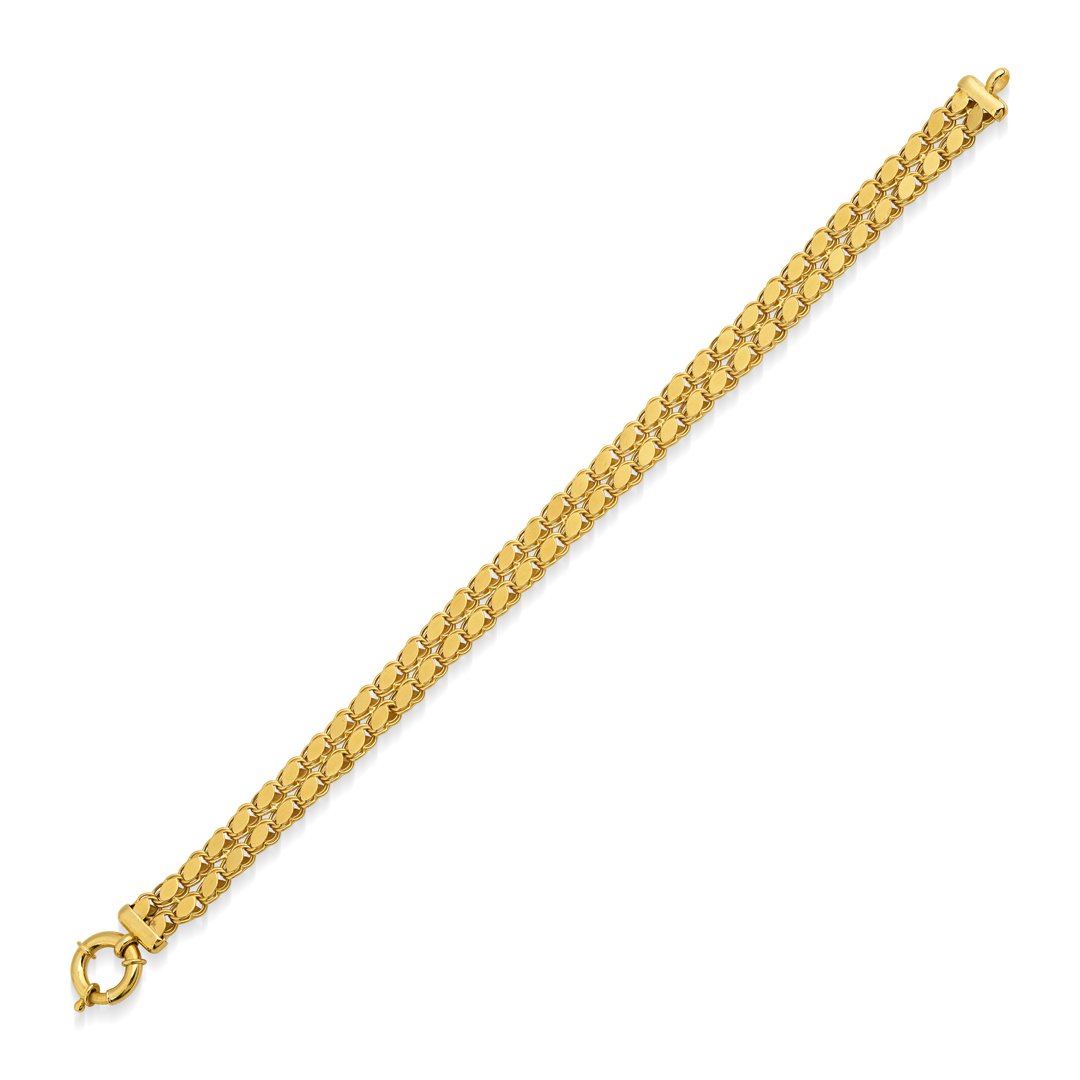 14K Gold Double Row Sequin Bracelet