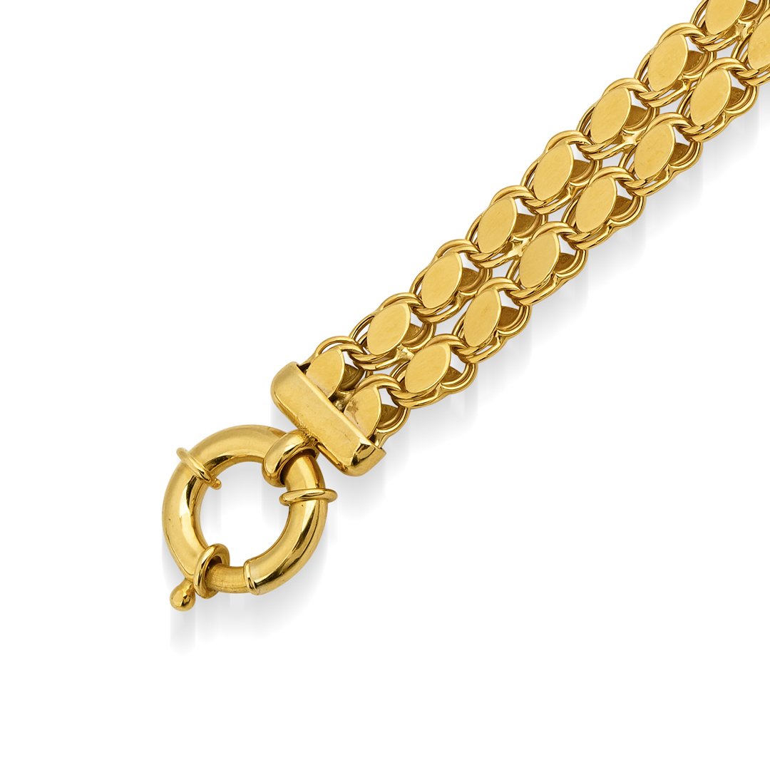 14K Gold Double Row Sequin Bracelet