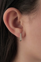 14ct Gold Double Row Tennis Earrings Yellow