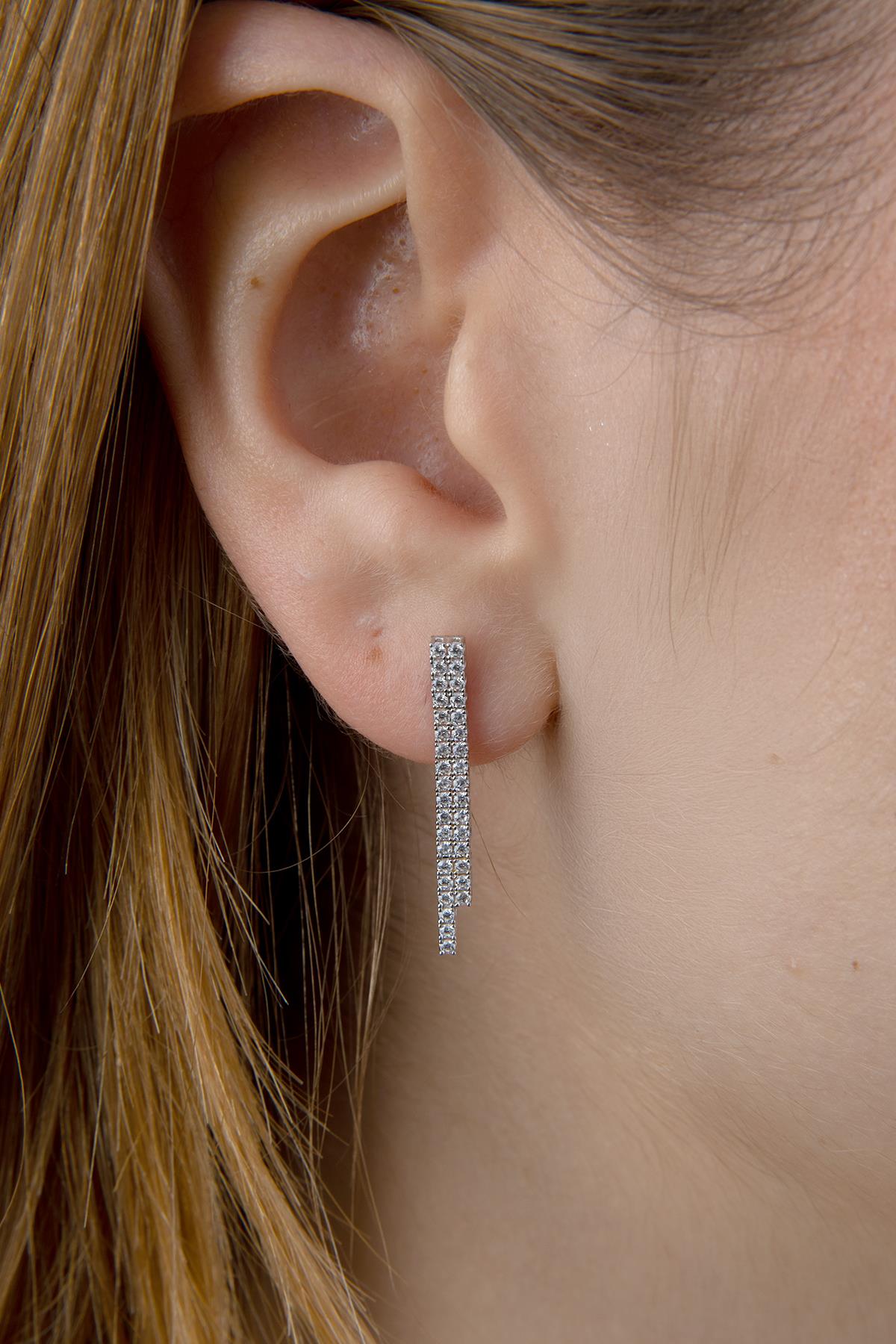 14ct Gold Double Row Tennis Set (Necklace - Bracelet - Earrings )