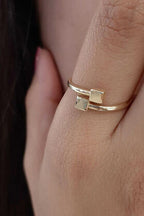 14ct Gold Double Square Ring