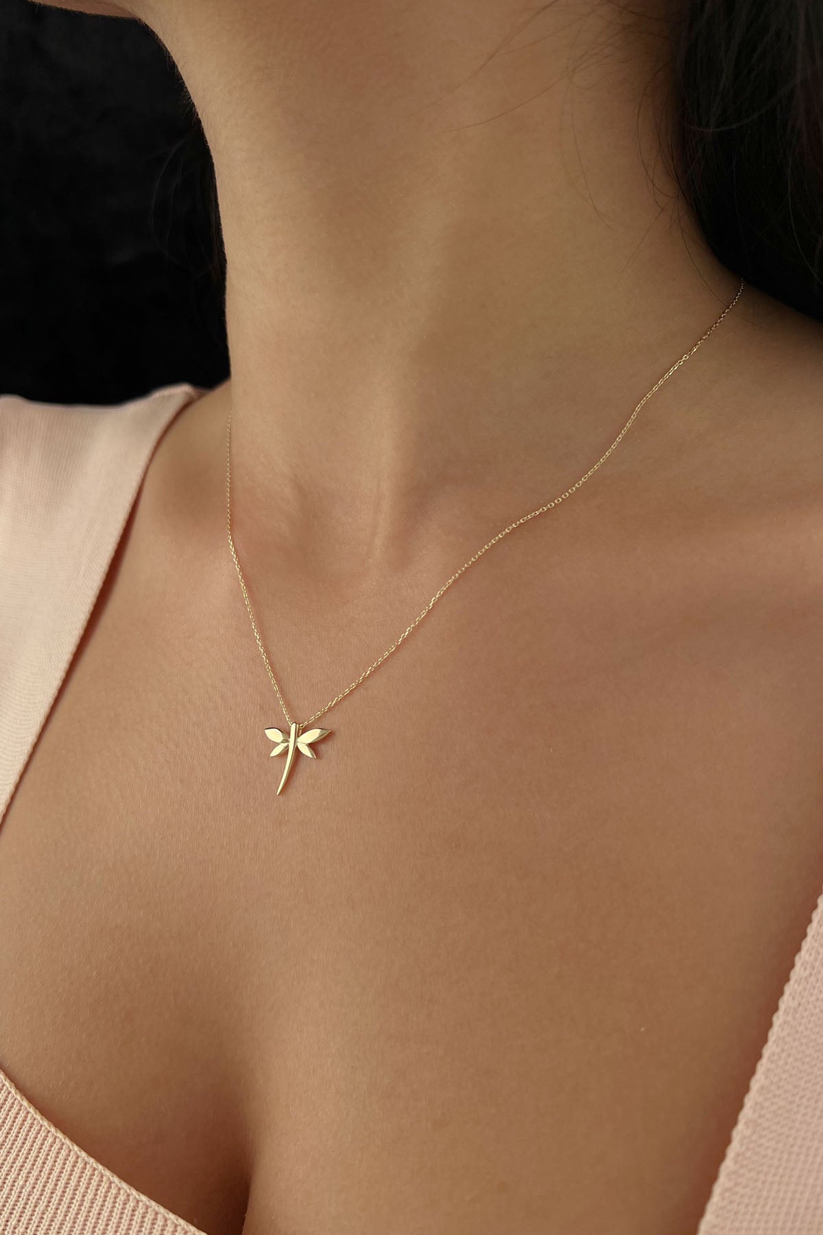 14ct Gold Dragonfly Necklace