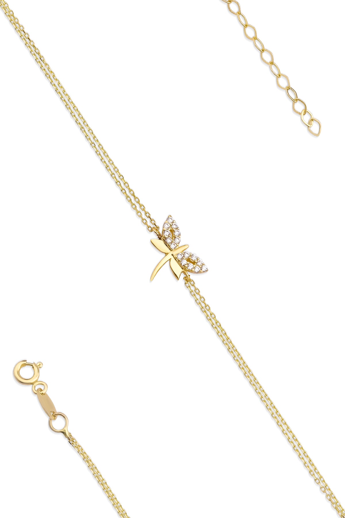 14ct Gold Dragonfly Shaped Bracelet