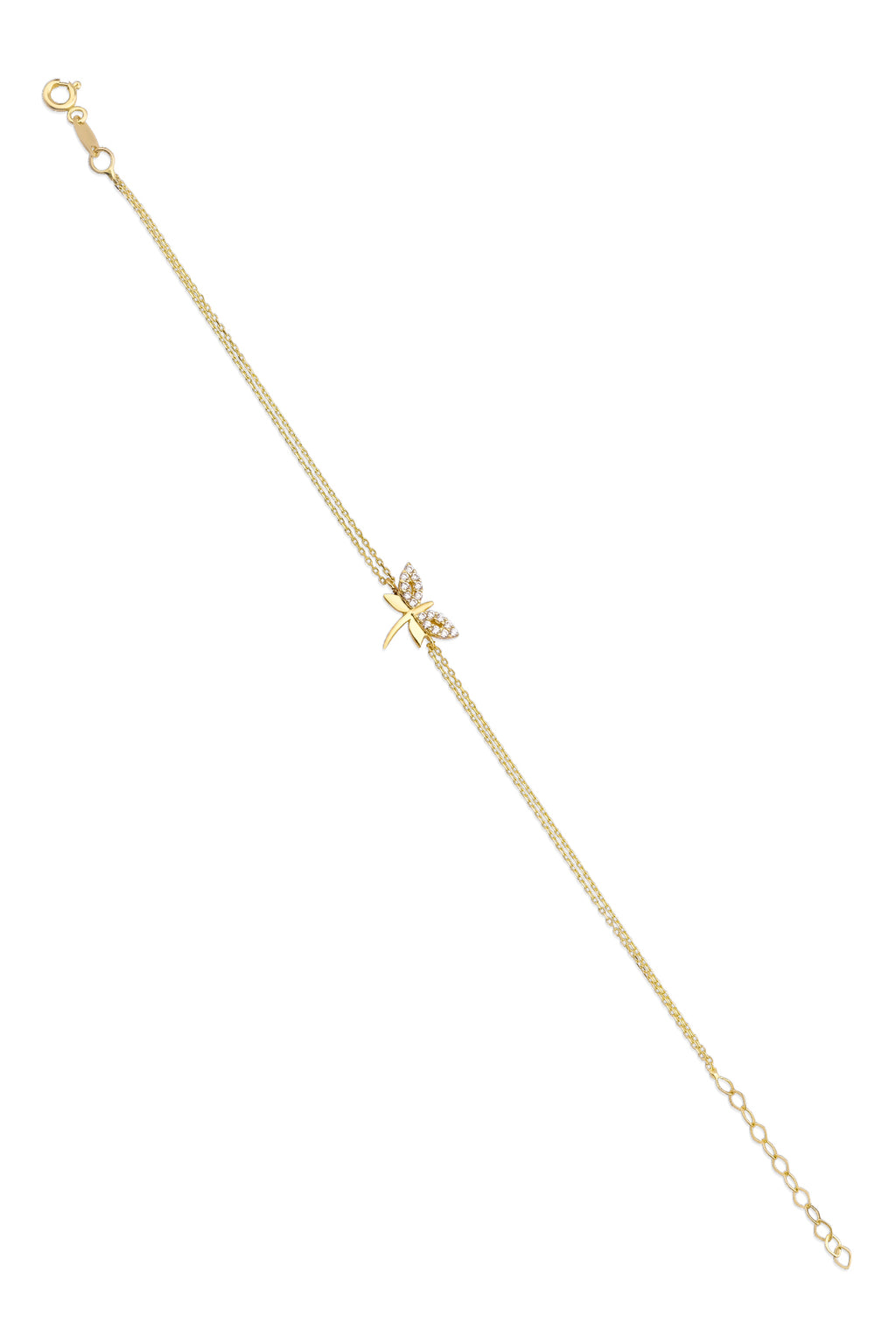 14ct Gold Dragonfly Shaped Bracelet
