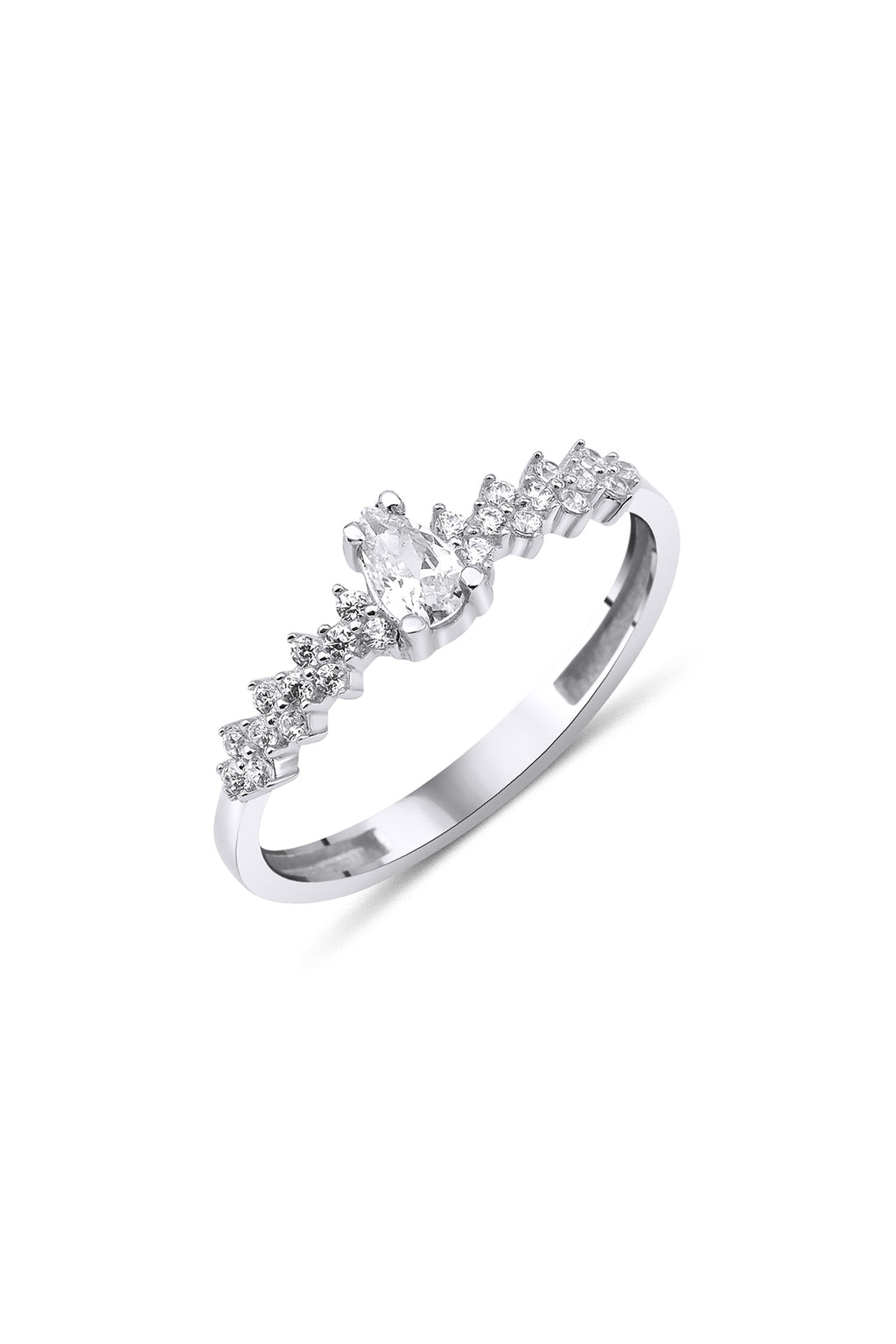 14ct Gold Drop Stone Ring