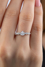 14ct Gold Drop Stone Ring