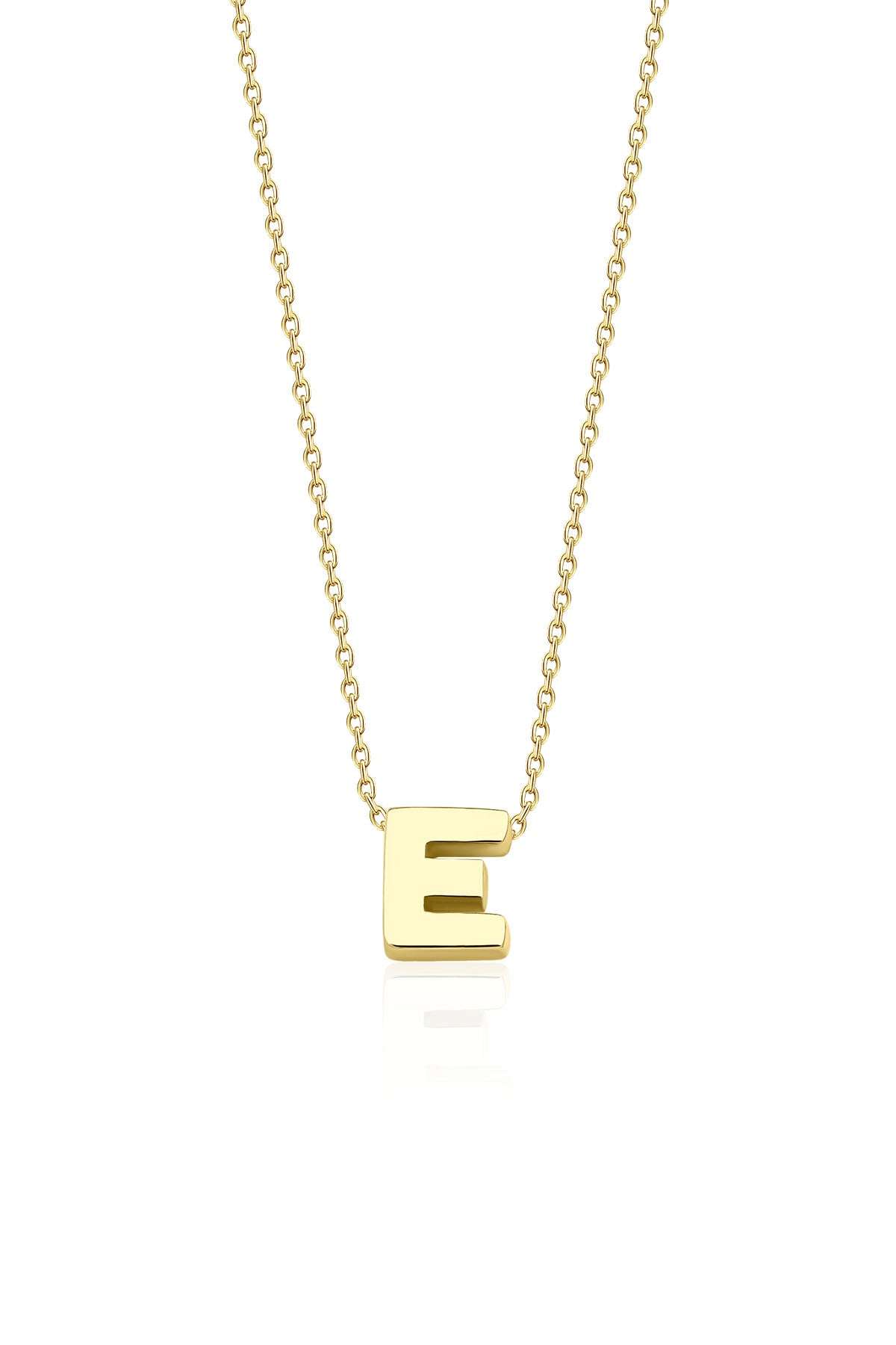 14ct Gold E Initial Necklace