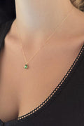 14ct Gold Emerald Stone Drop Shape Necklace