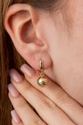 14ct Gold Euro Ball Dangle Huggie Earrings