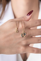 14ct Gold Evil Eye Baby Footprint Necklace