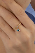 14ct Gold Evil Eye Dangel Ring