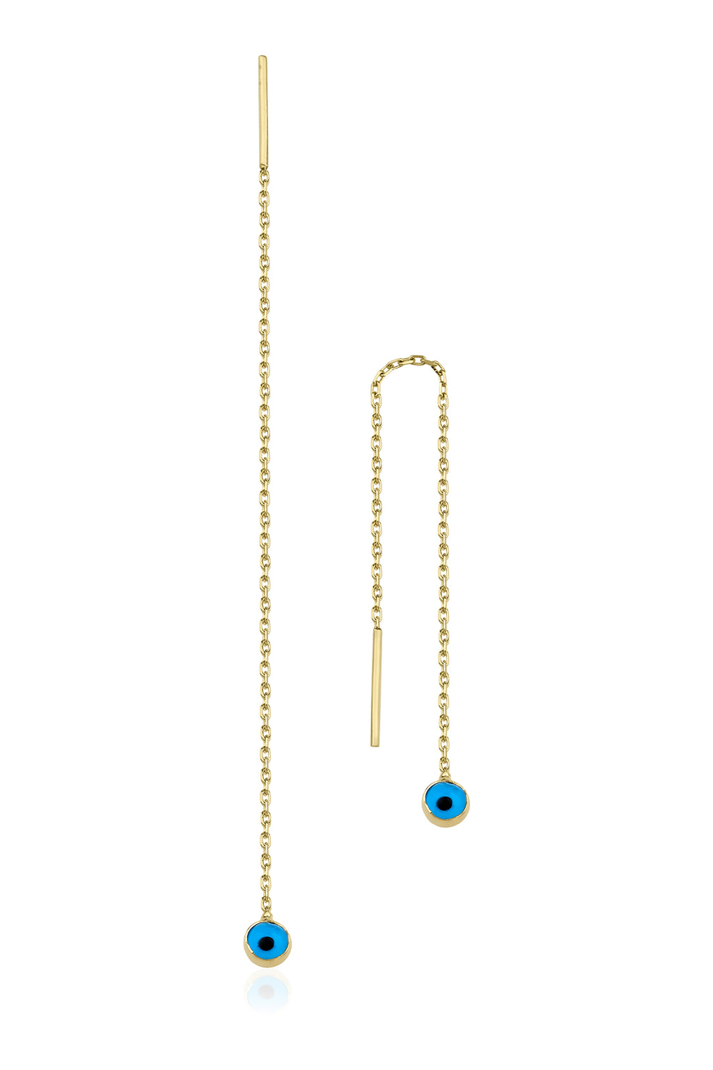 14ct Gold Evil Eye Drop Earrings