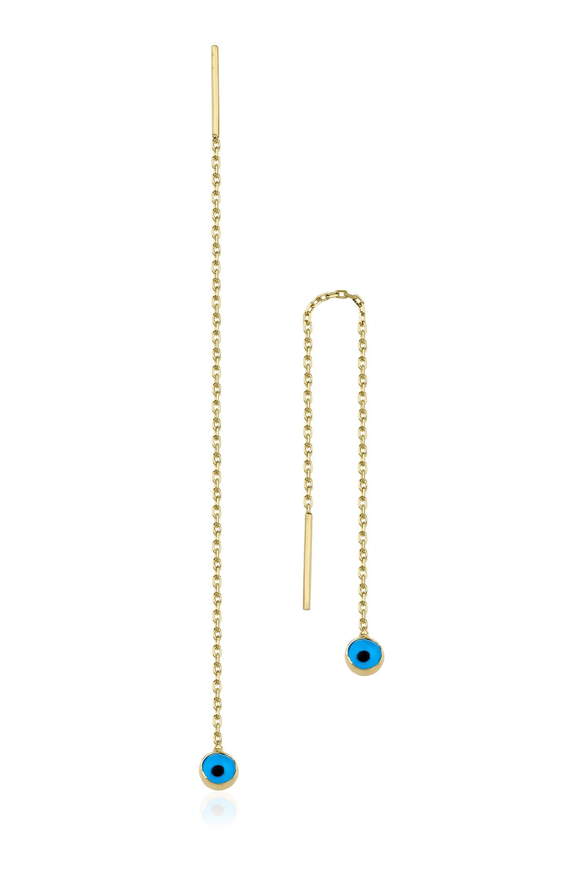 14ct Gold Evil Eye Drop Earrings