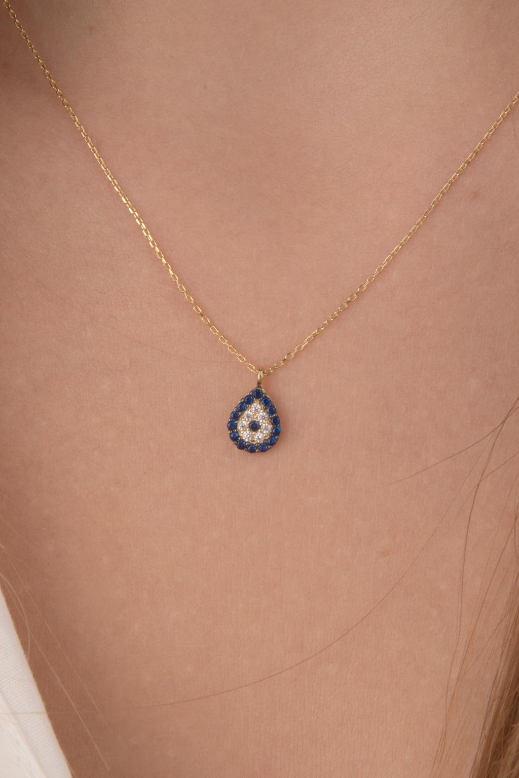 14ct Gold Evil Eye Necklace