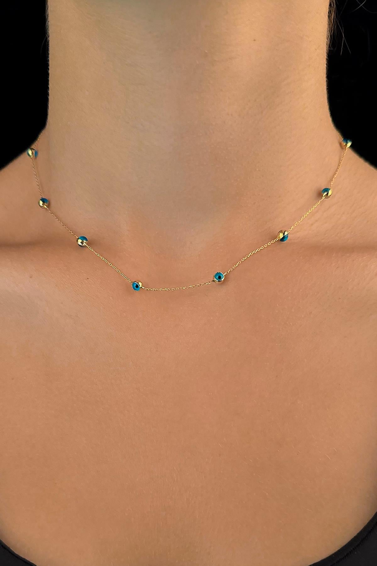 14ct Gold Evil Eye Necklace