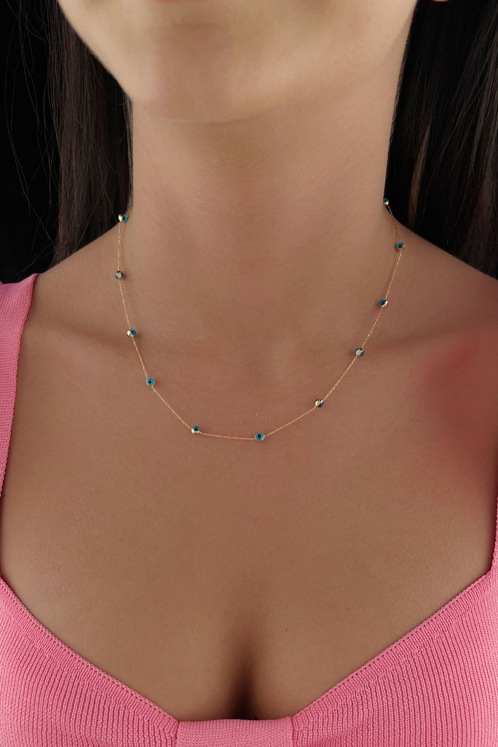 14ct Gold Evil Eye Necklace