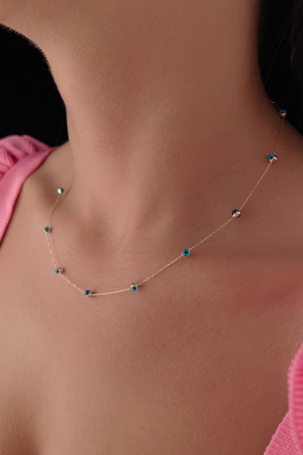 14ct Gold Evil Eye Necklace