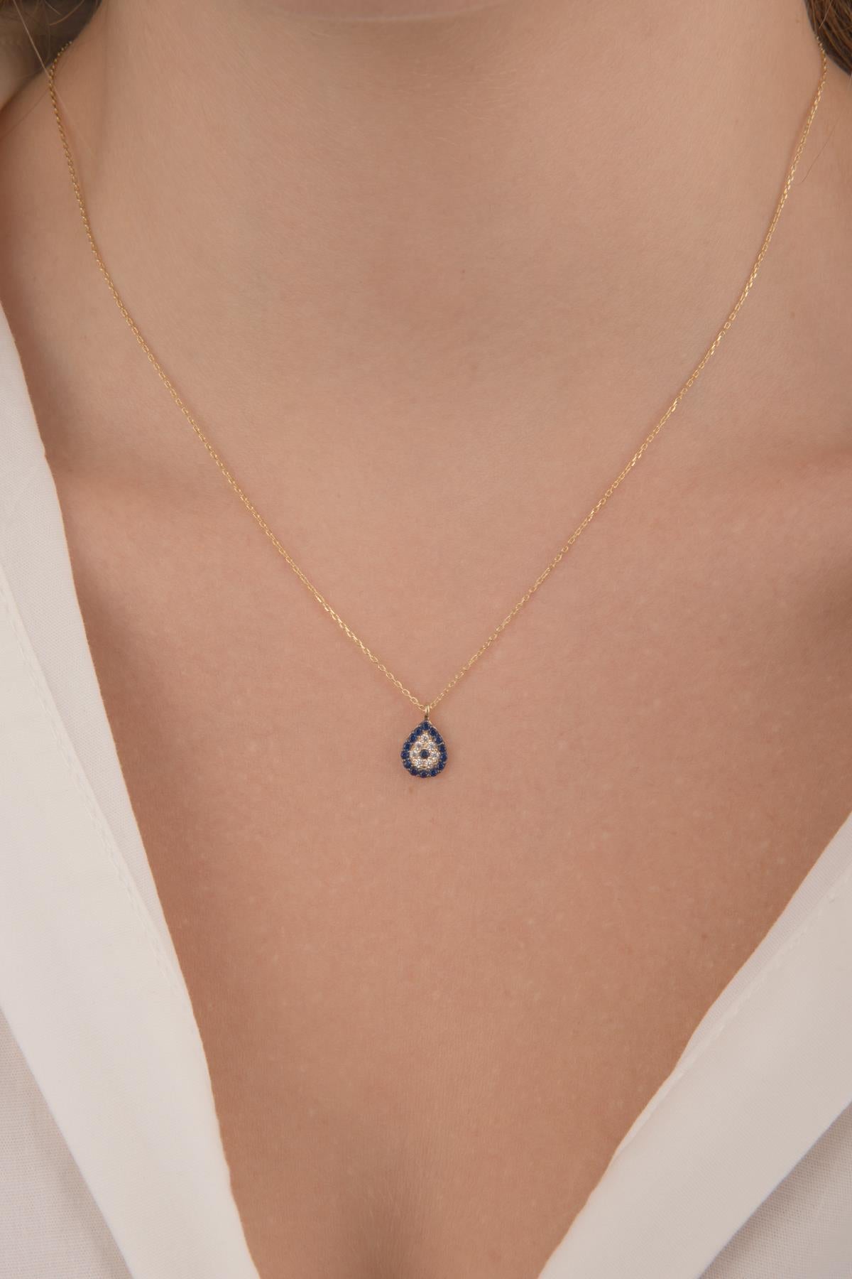 14ct Gold Evil Eye Necklace