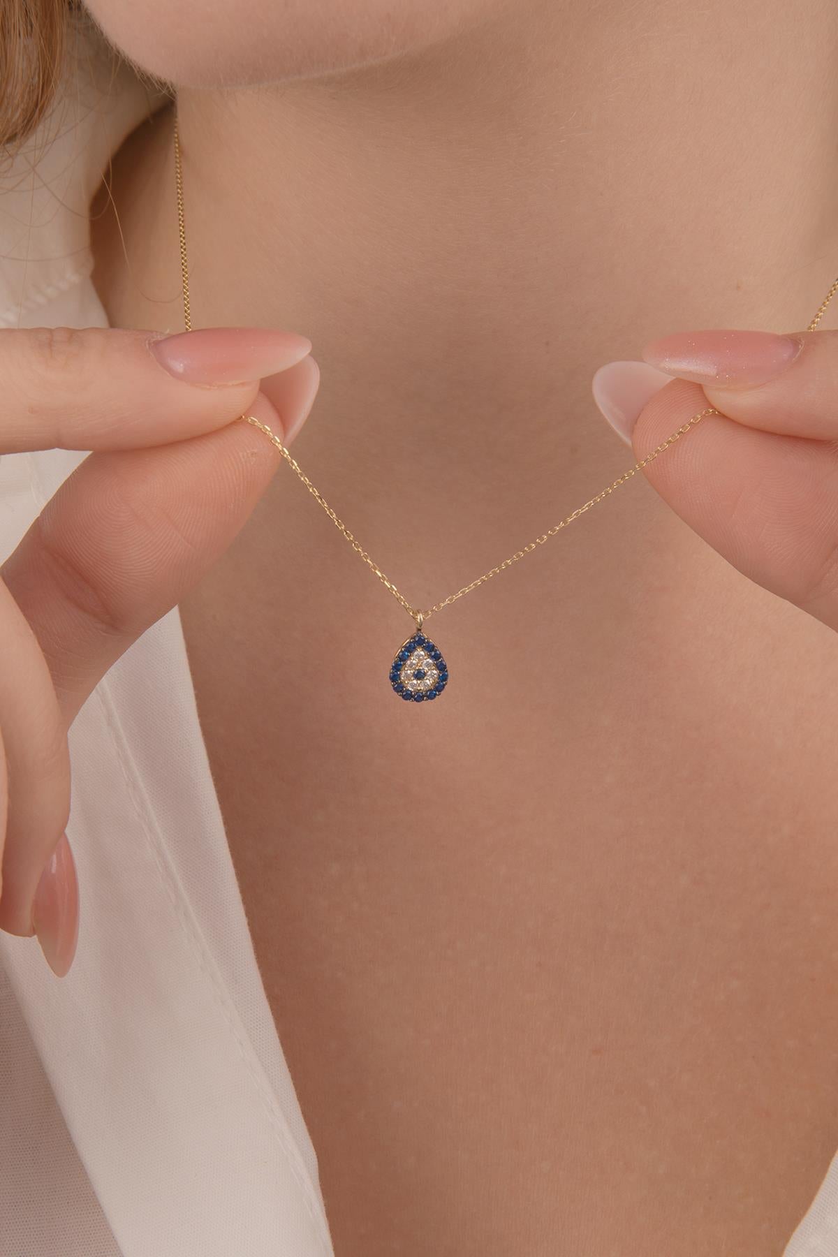 14ct Gold Evil Eye Necklace