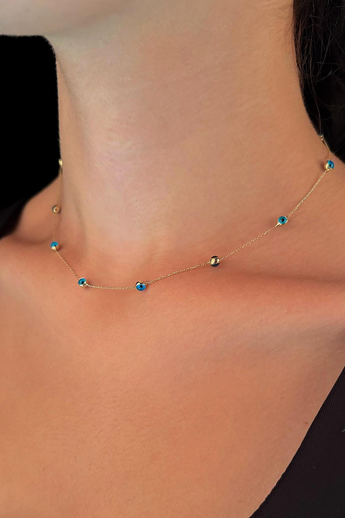 14ct Gold Evil Eye Necklace