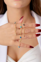 14ct Gold Evil Eye on Cuban Chain Necklace