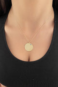 14ct Gold Evil Eye Oval Plate Necklace