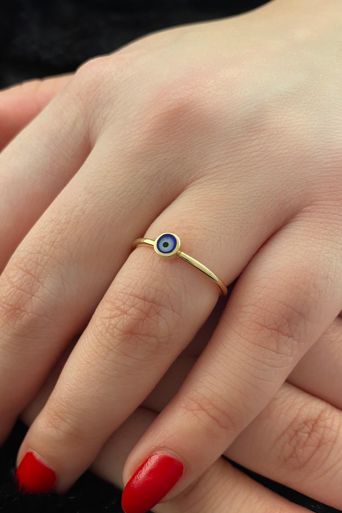 14K Gold Evil Eye Ring