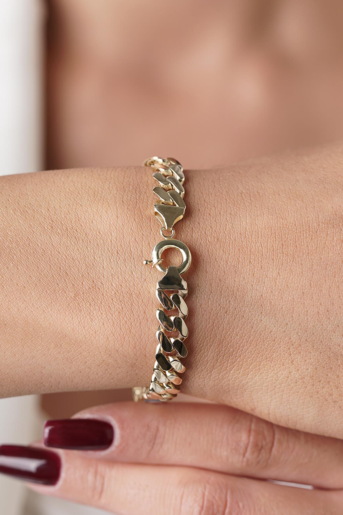14ct Gold Eye Detail Gourmet Bracelet