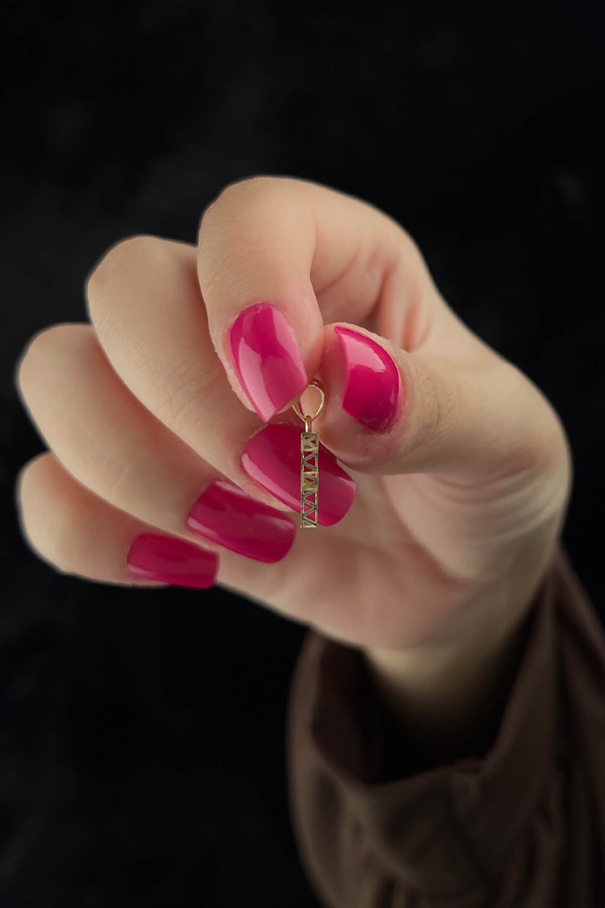 14ct Gold F Letter Mini Shine Pendant