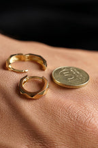 14ct Gold Faceted Huggie Earrings