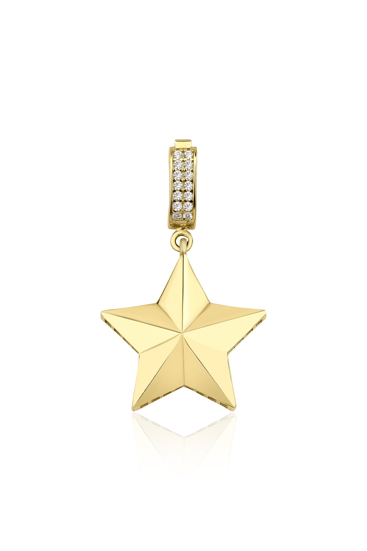 14K Gold Faceted Star Charm