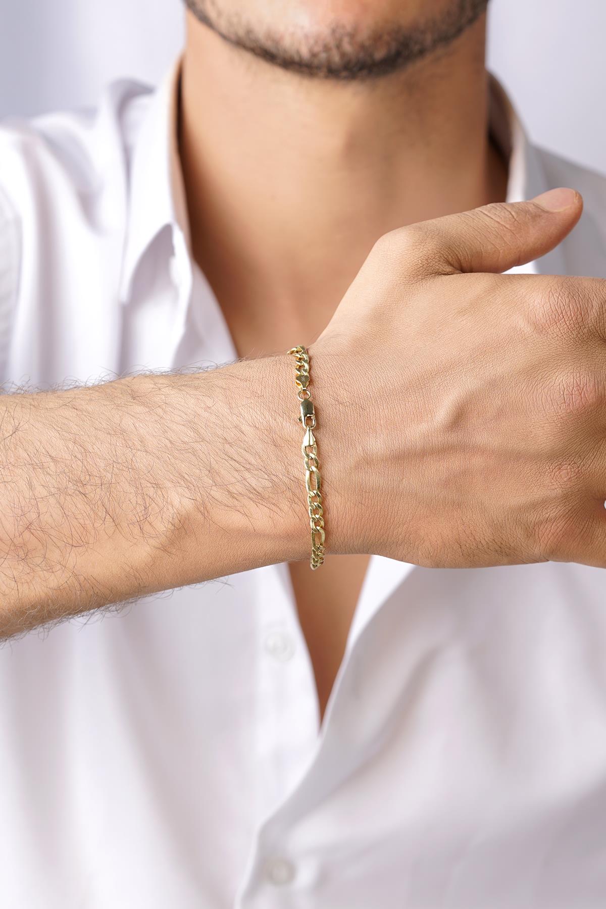 14ct Gold Figaro Bracelet  0.163 inch